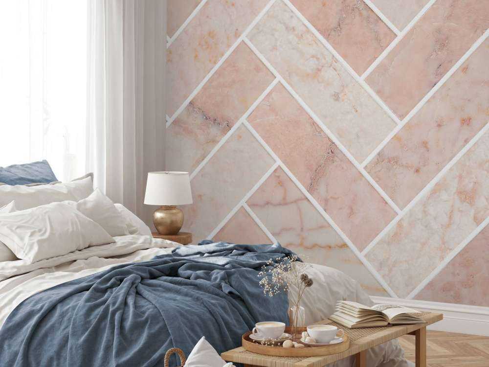 Różowa marmurowa jodełka