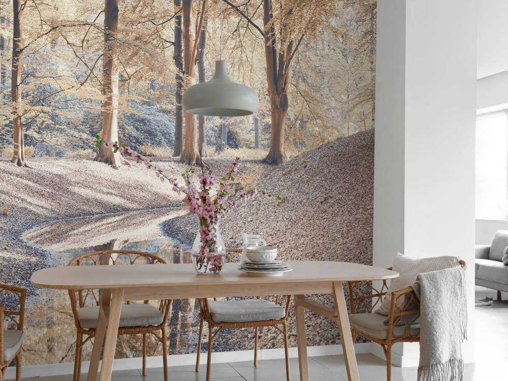 Strumień w lesie - pastel