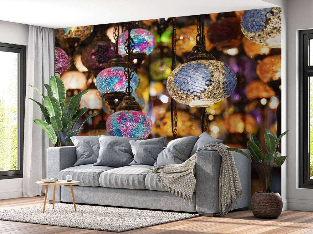 Kolorowe lampy szklane