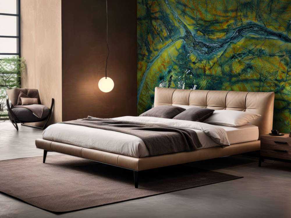 Zielony marmur z pomarańczą