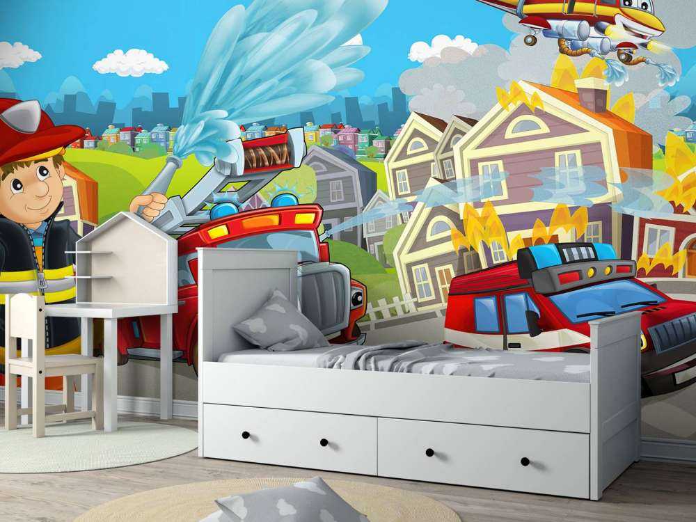 Straż pożarna w pokoju dziecięcym