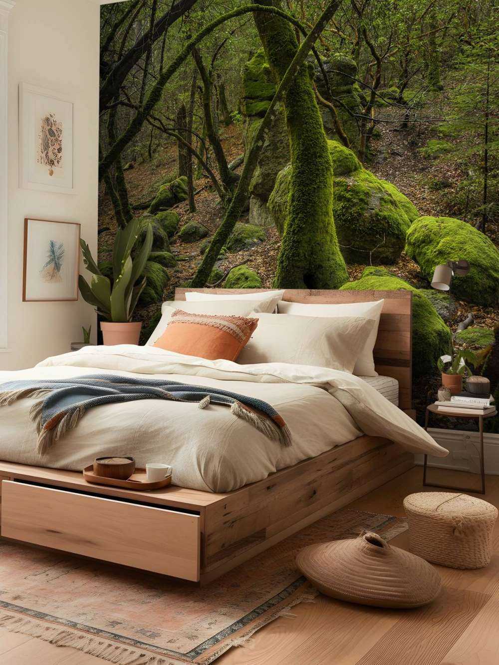 Drzewa i kamienie mchowe