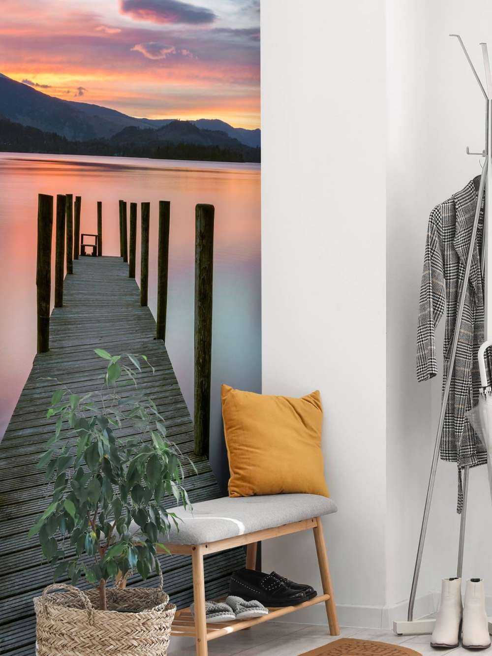 Rusztowanie o zachodzie słońca w kolorze różowym