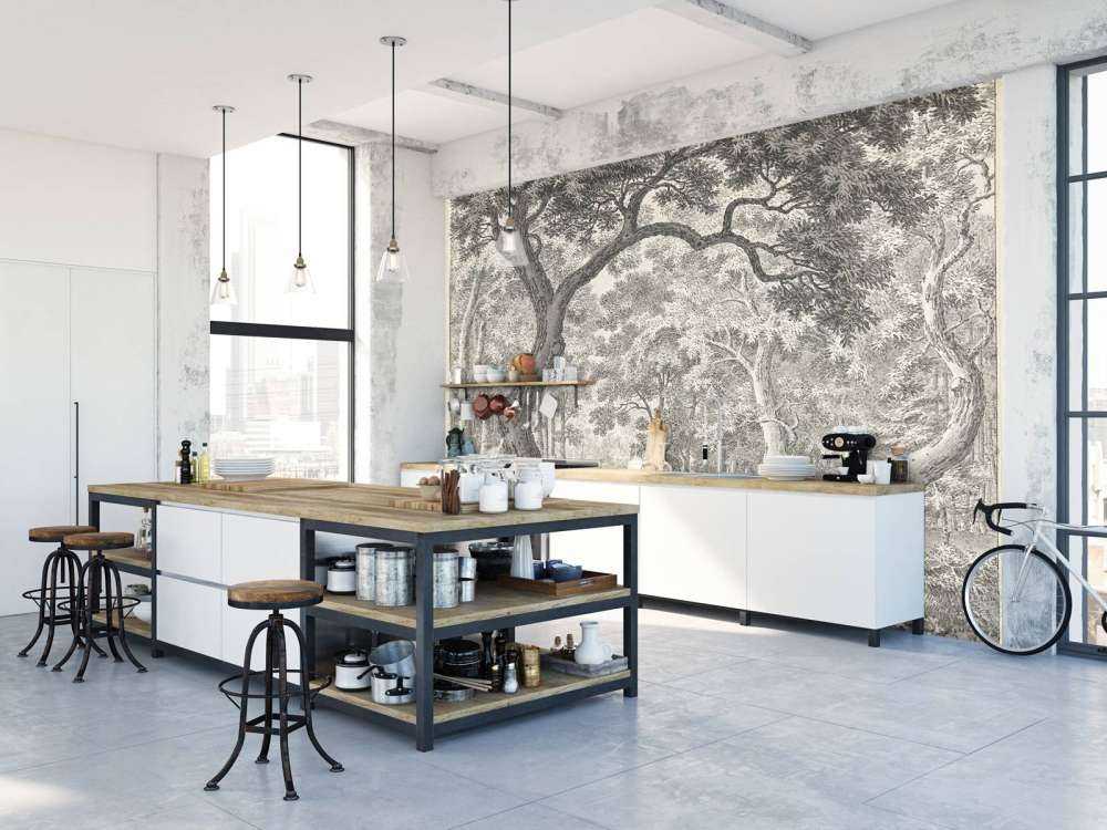 Widok na las z dwoma jeleniami