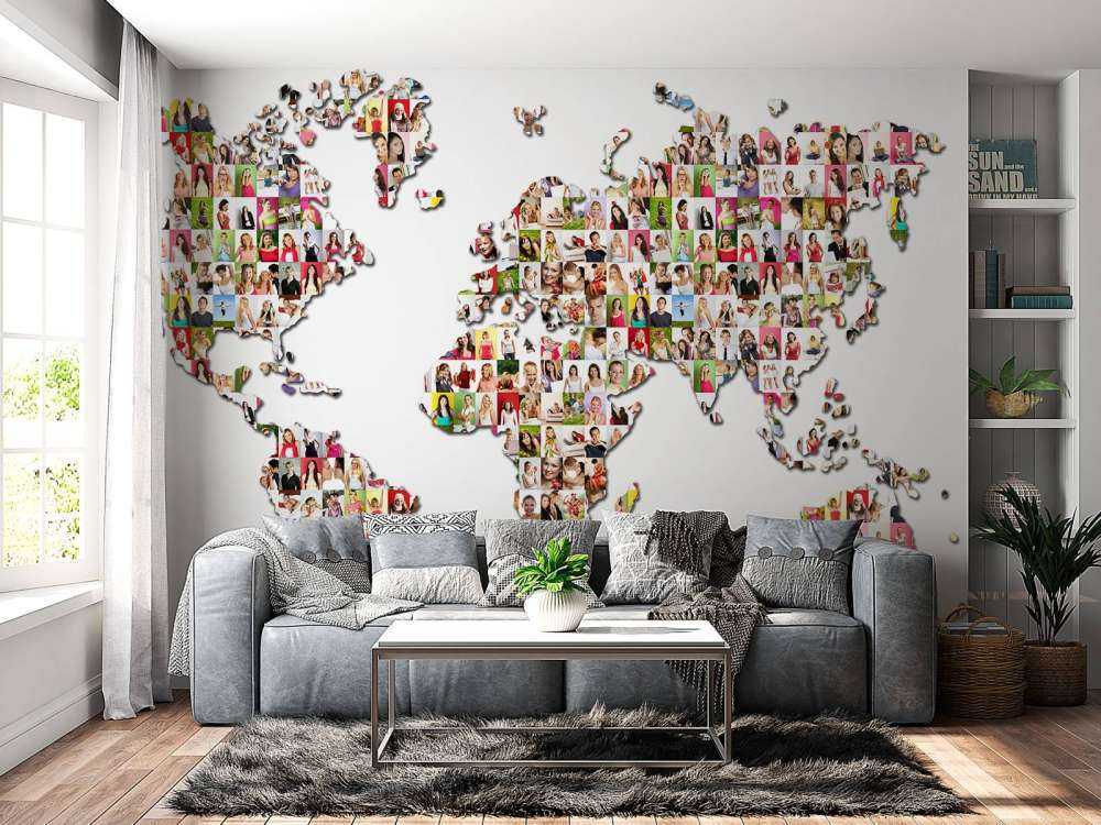 Mapa świata utworzona na podstawie zdjęć