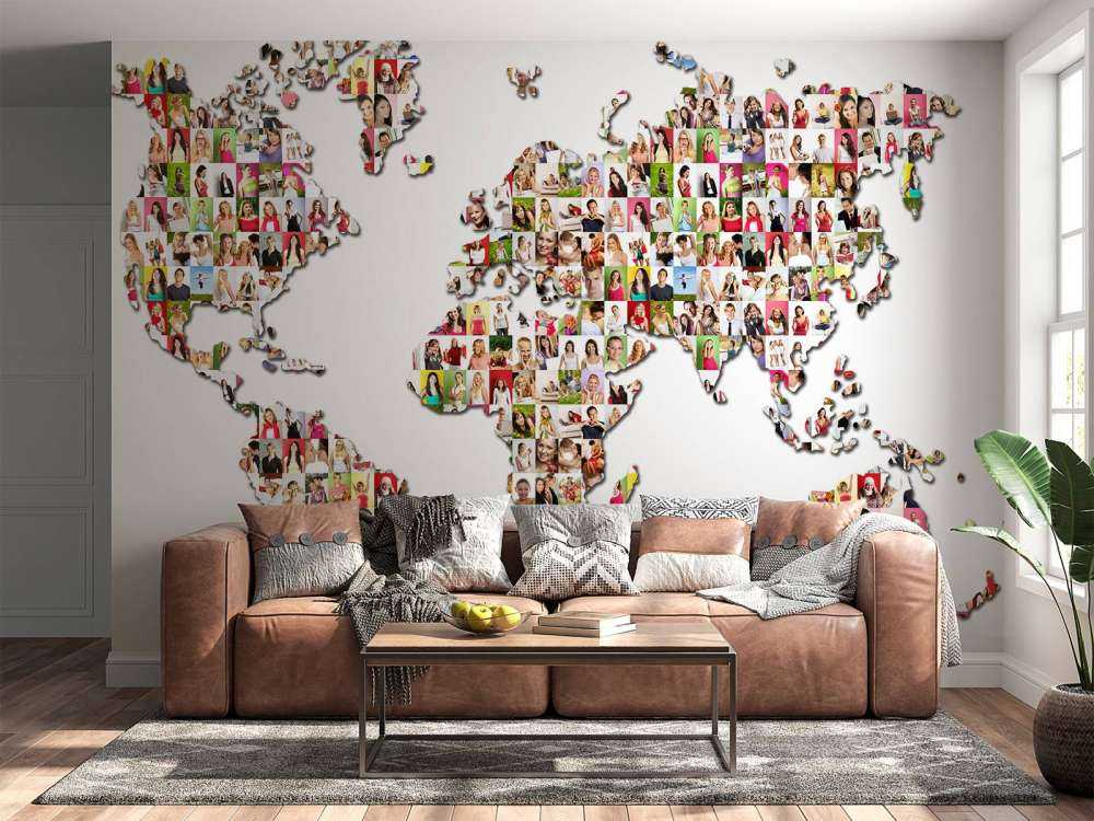 Mapa świata utworzona na podstawie zdjęć