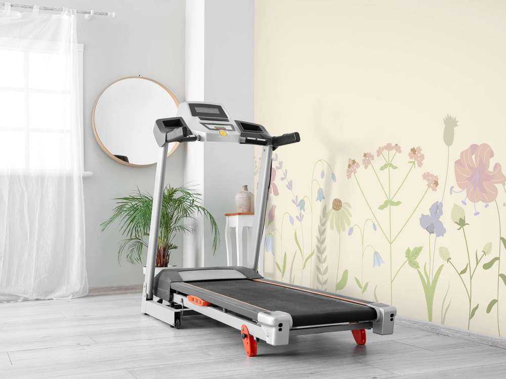 Pole kwiatów beżowych, starych różowych, zielonych i liliowych