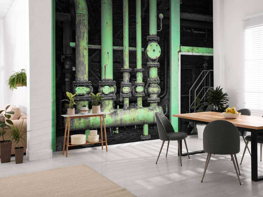 Stare rurki w kolorze zielonym