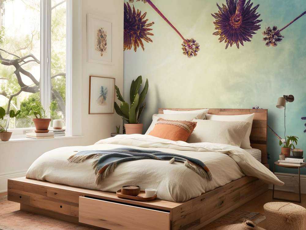 Widok z dołu na palmy