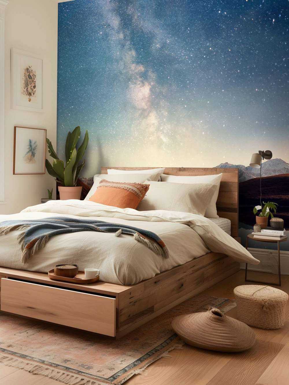 Gwieździste niebo nad górami