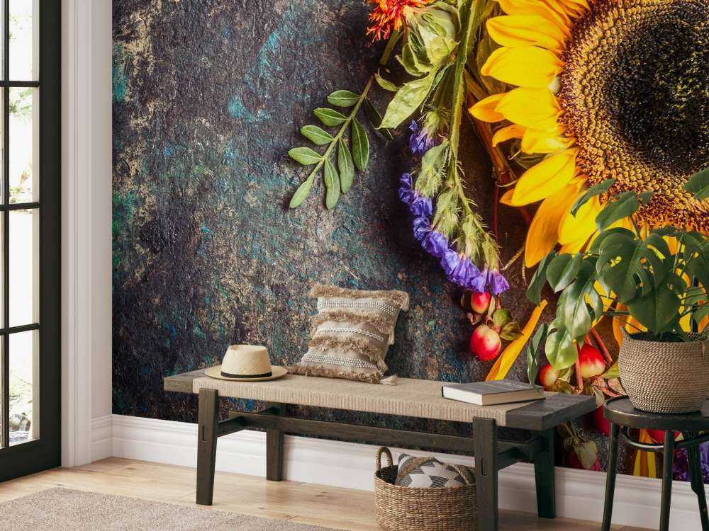 Kwiatowy posąg jesienny