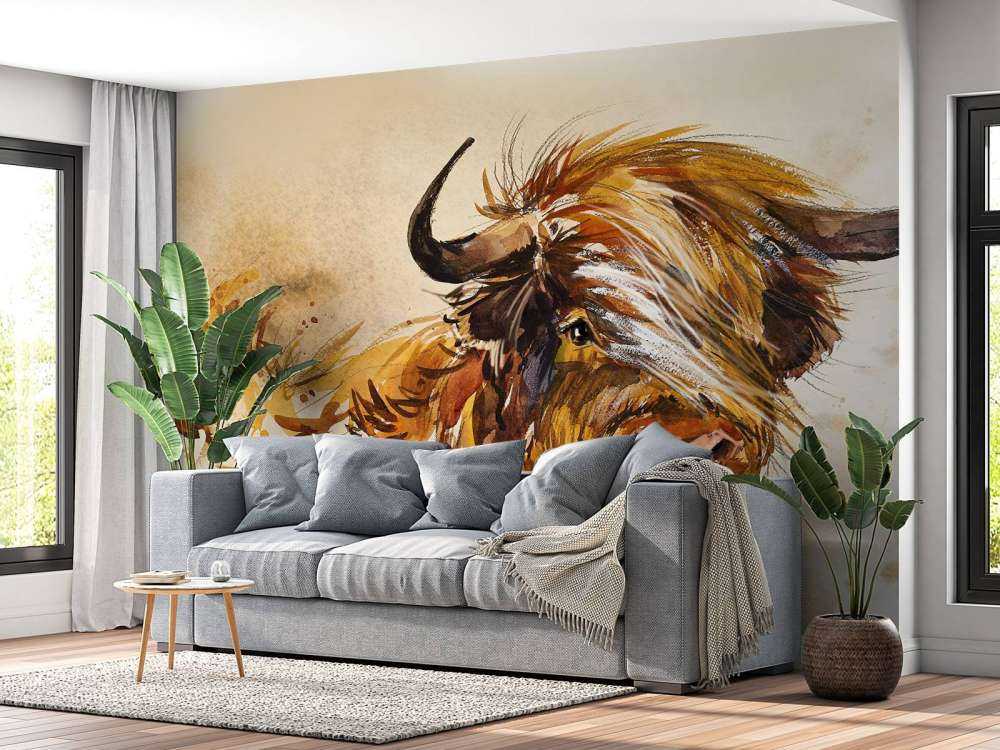 Namalowany szkocki byk