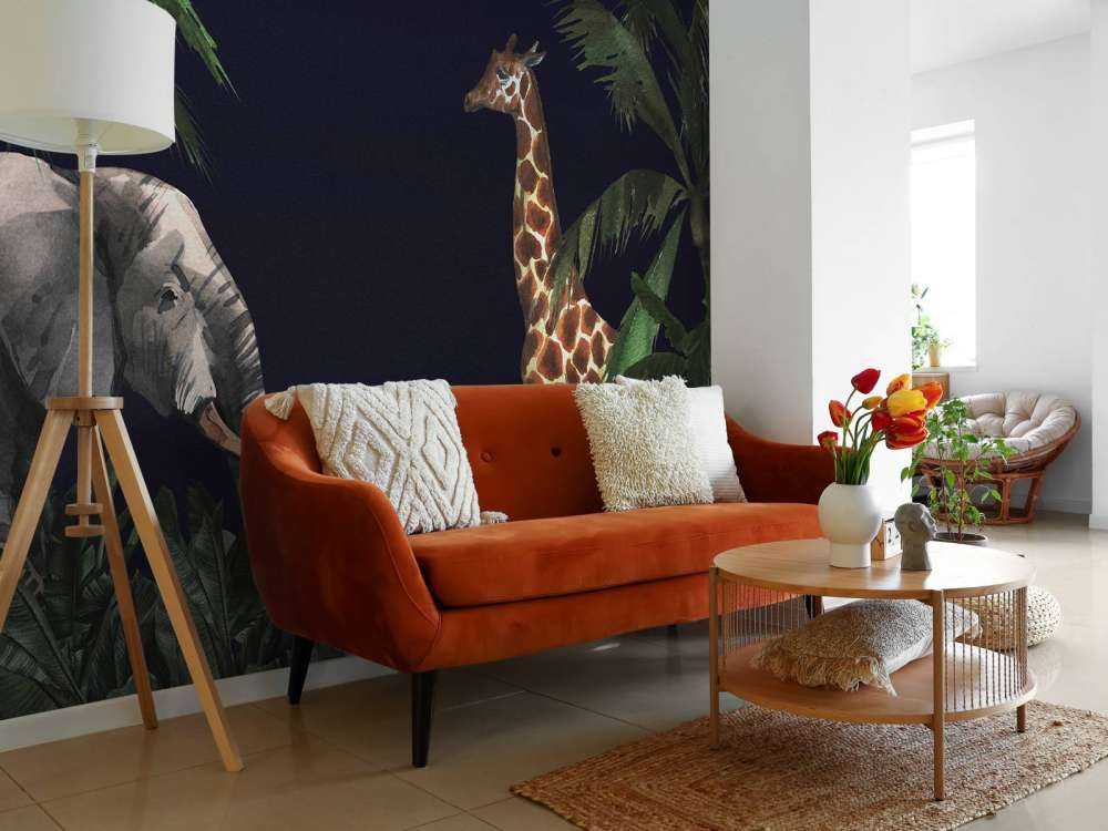 Zwierzęta w dżungli nocą