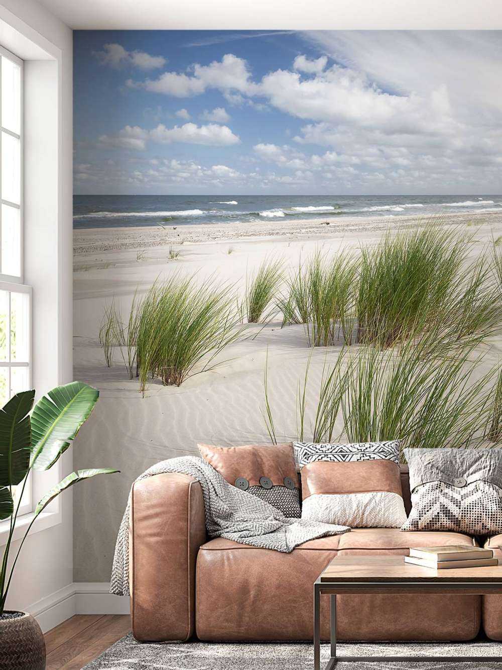 Plaża z roślinami wydmowymi