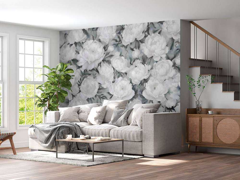 Ściana Peonii Niebieska