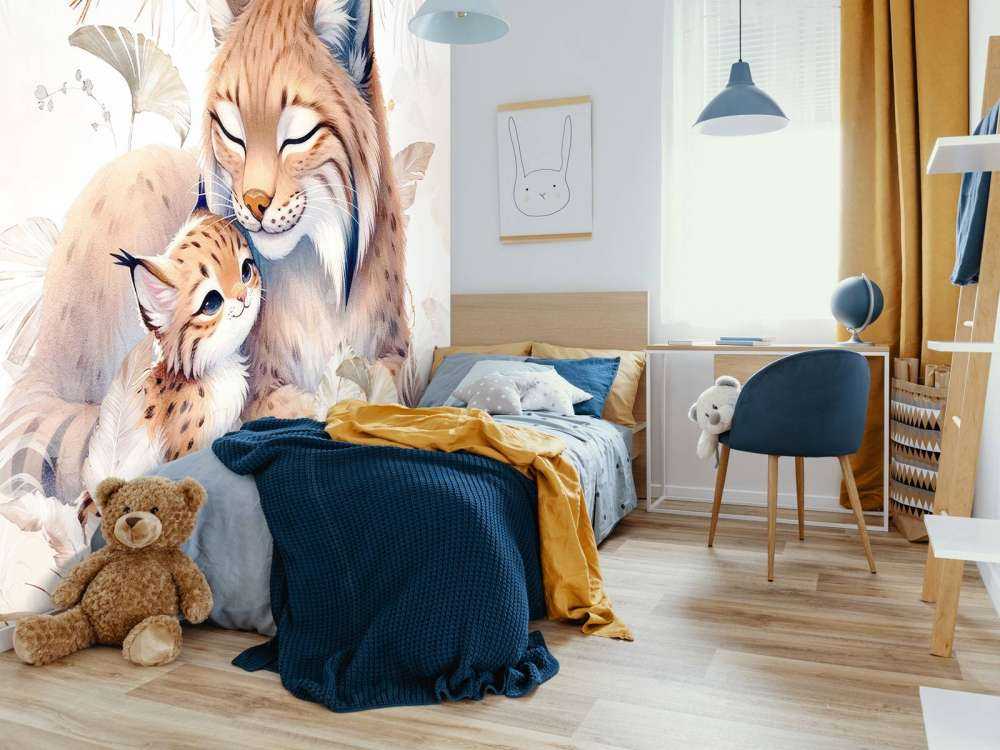 Kochająca ryś z młodym