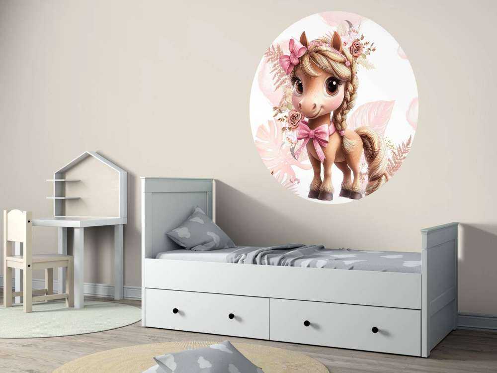 Elegancki kucyk z różową kokardą