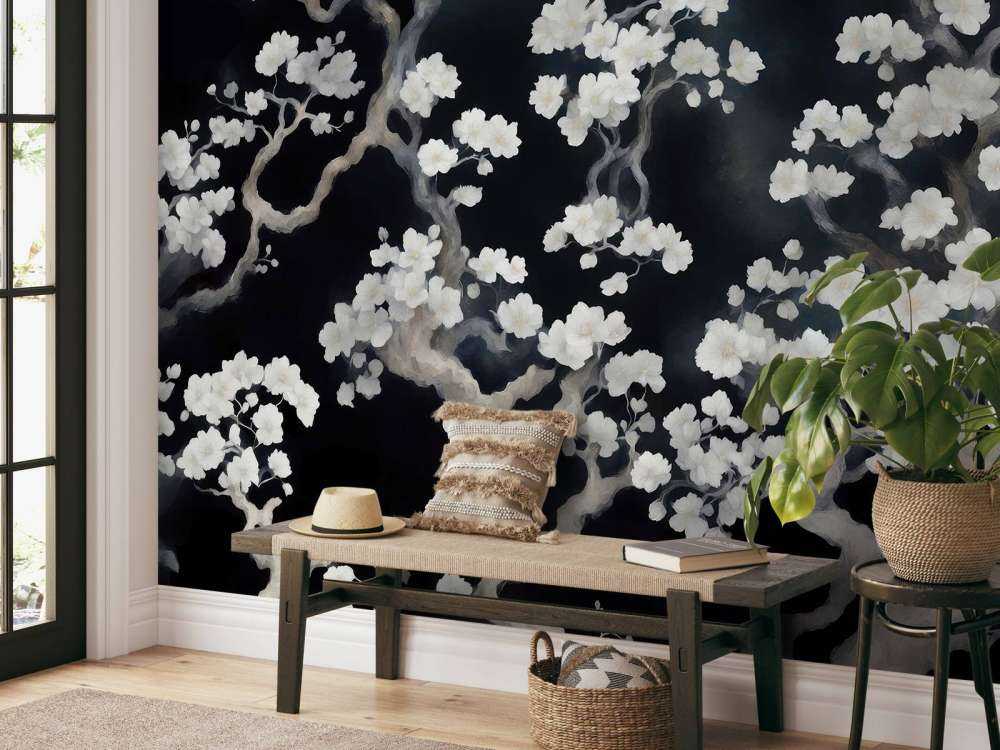 Cudowny kwitnący las - czarny