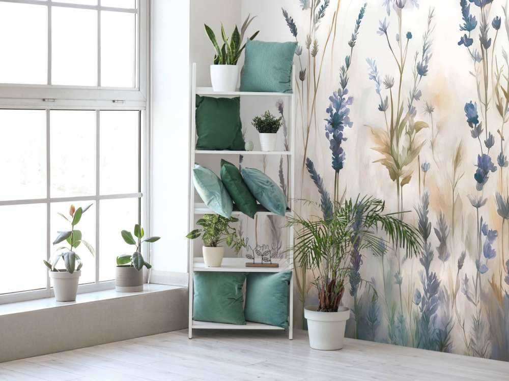 Lawendowa Polana Bezszwowy Miękki Niebieski