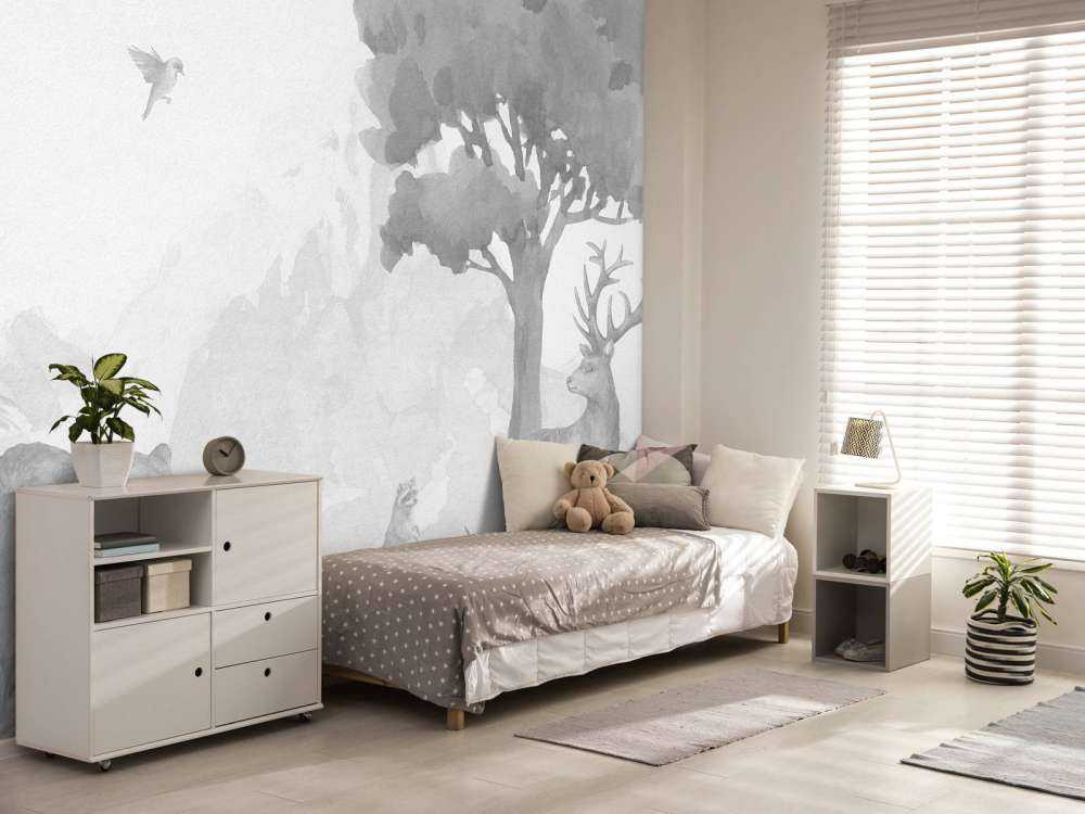 Zwierzęta leśne w czerni i bieli