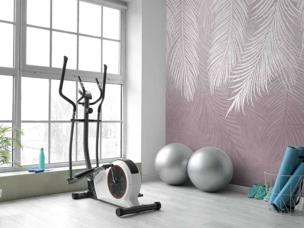 Liście palmowe na betonie