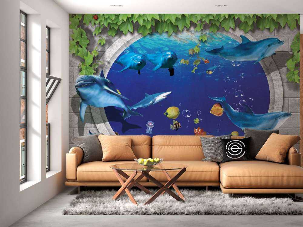 Delfiny przez ścianę