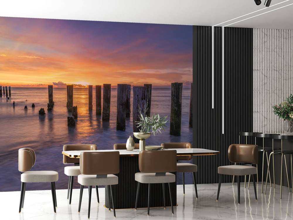 Pomarańczowo-fioletowe morze