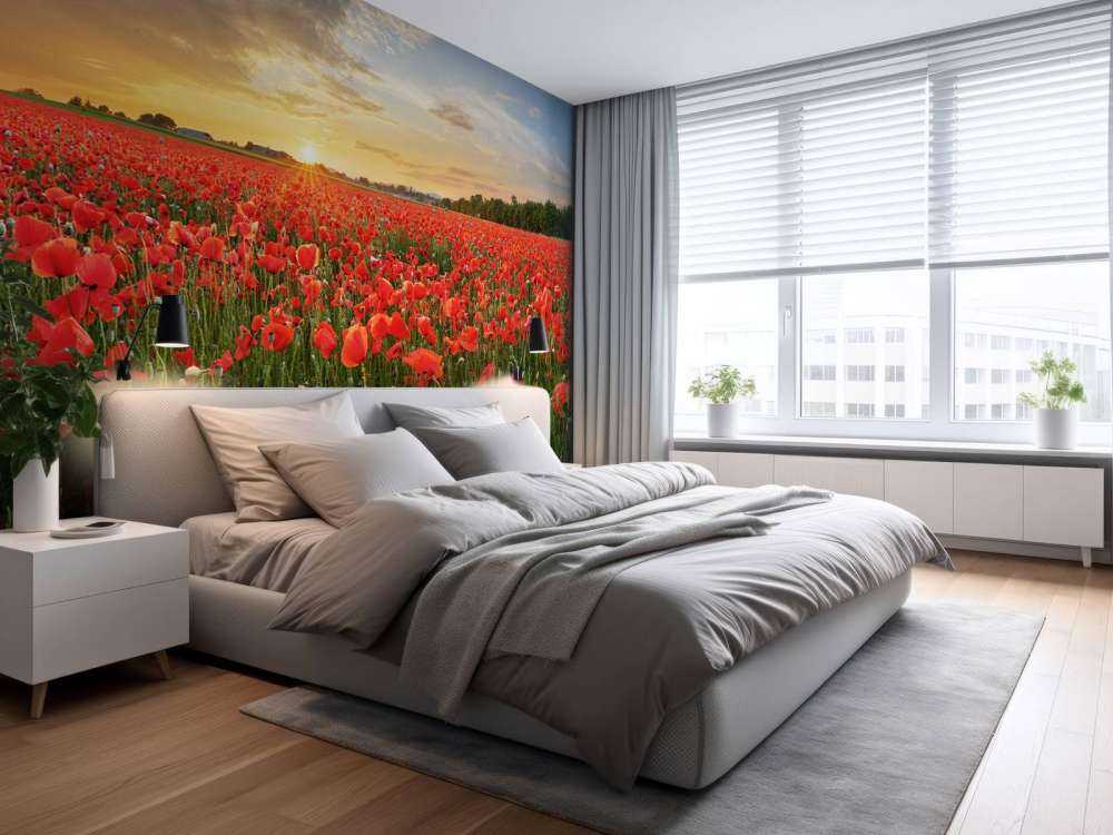 Zachód słońca z makami