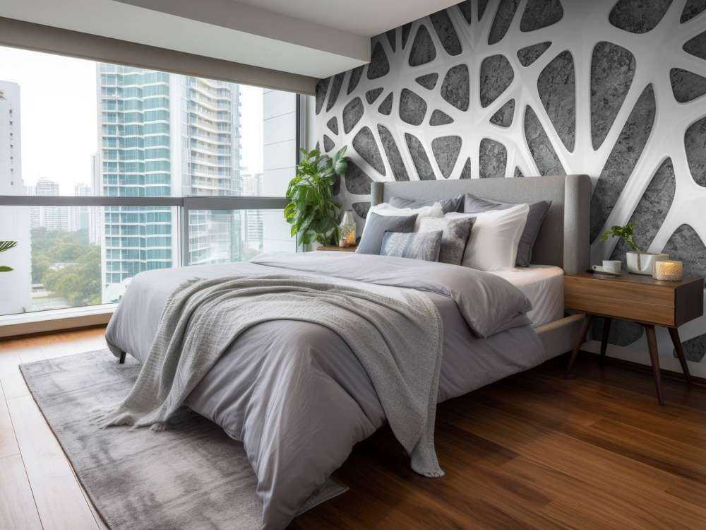 Biały wzór na betonie