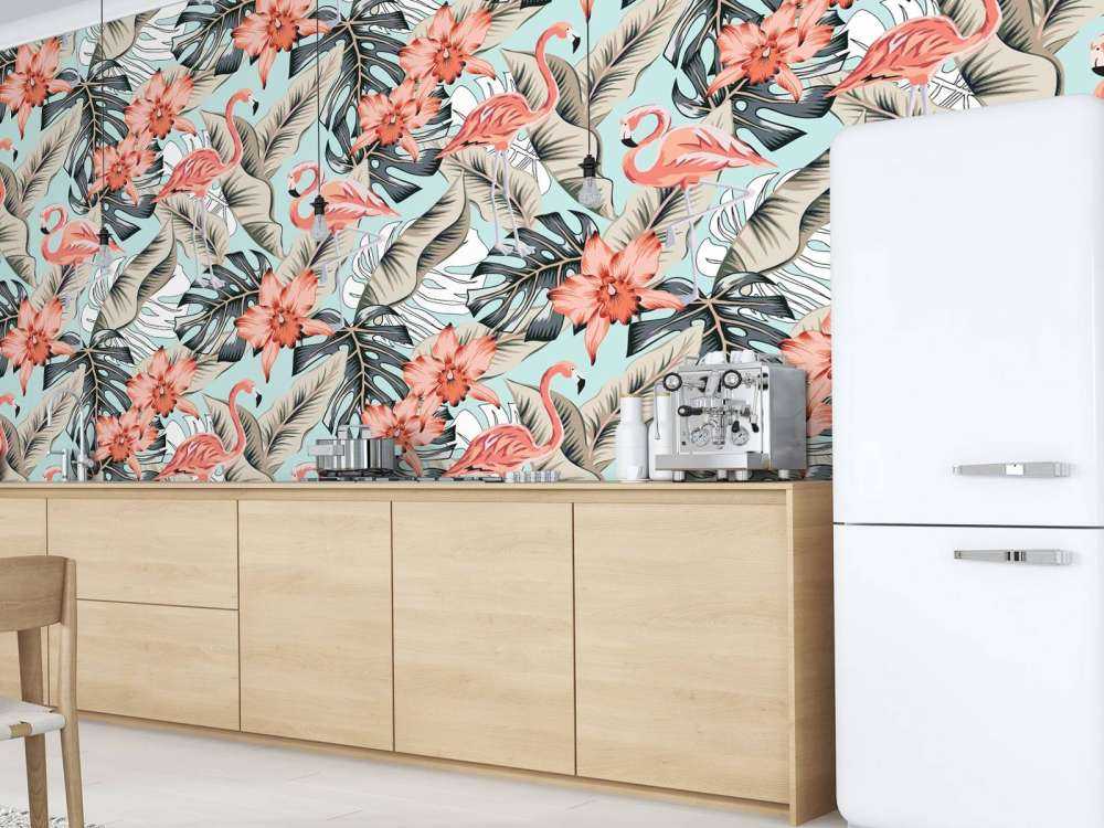 Tropikalny różowy flaming