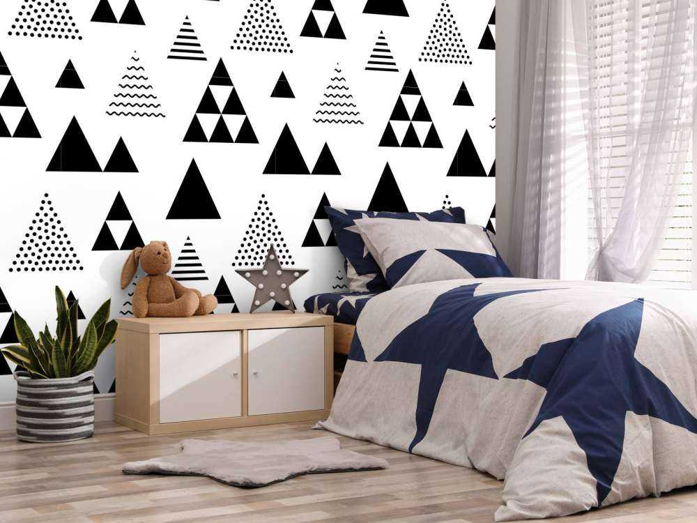 Trójkąty w kolorze czarnym i białym