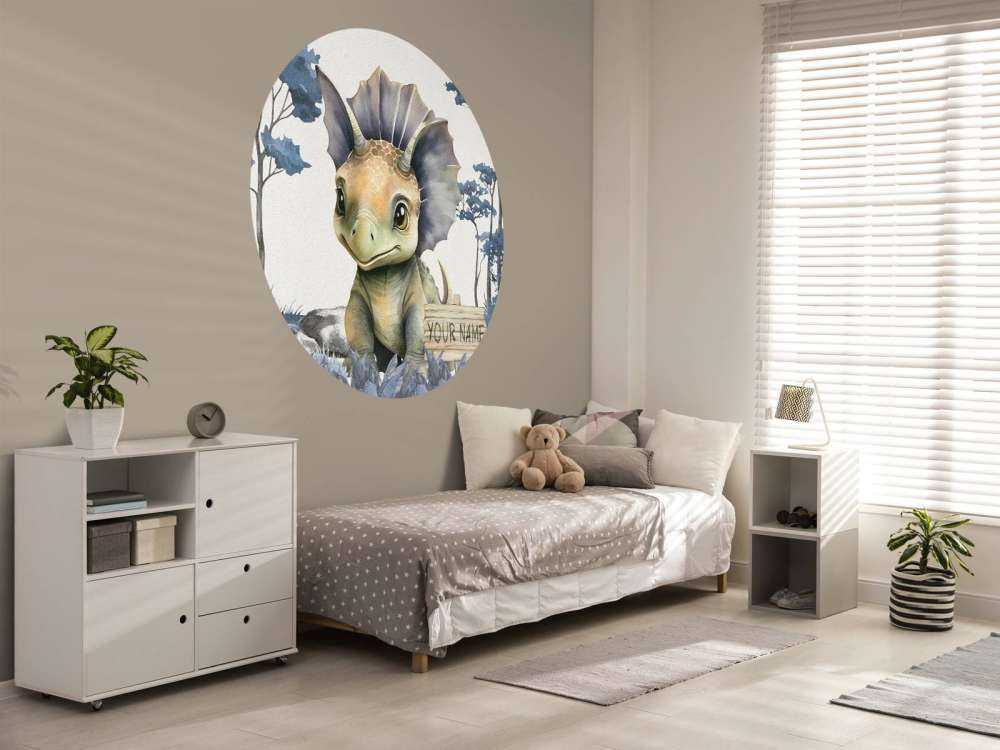 Młody triceratops w niebieskiej dżungli