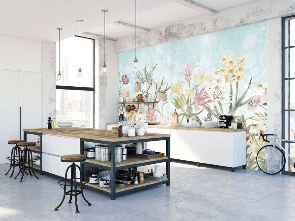 Kwiaty Wiosenne - Mgliste Aqua