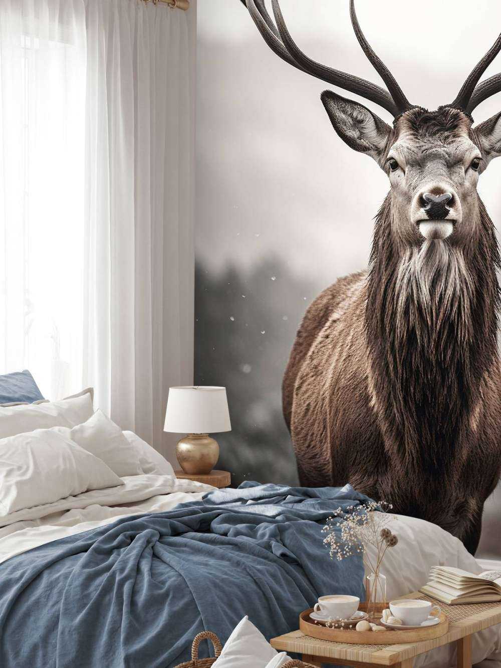 Spojrzenie zimowego króla jeleni