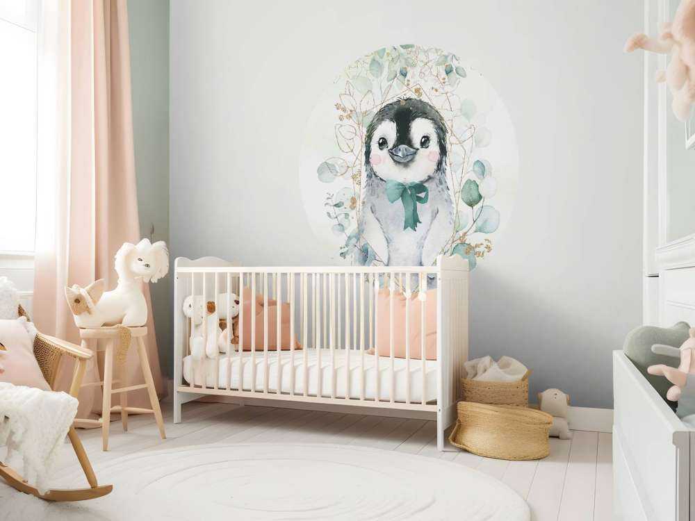 Mały pingwin i zielona kokarda