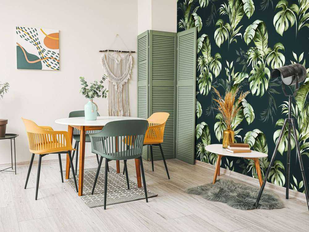 Zielony wzór z liśćmi