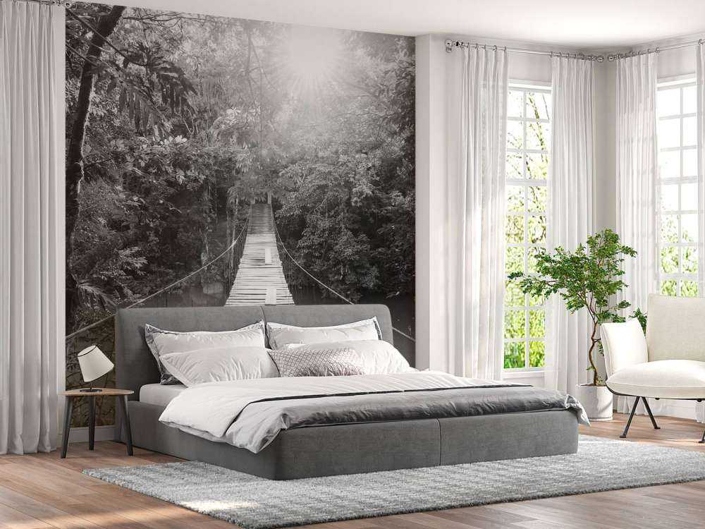 Most wiszący czarny i biały