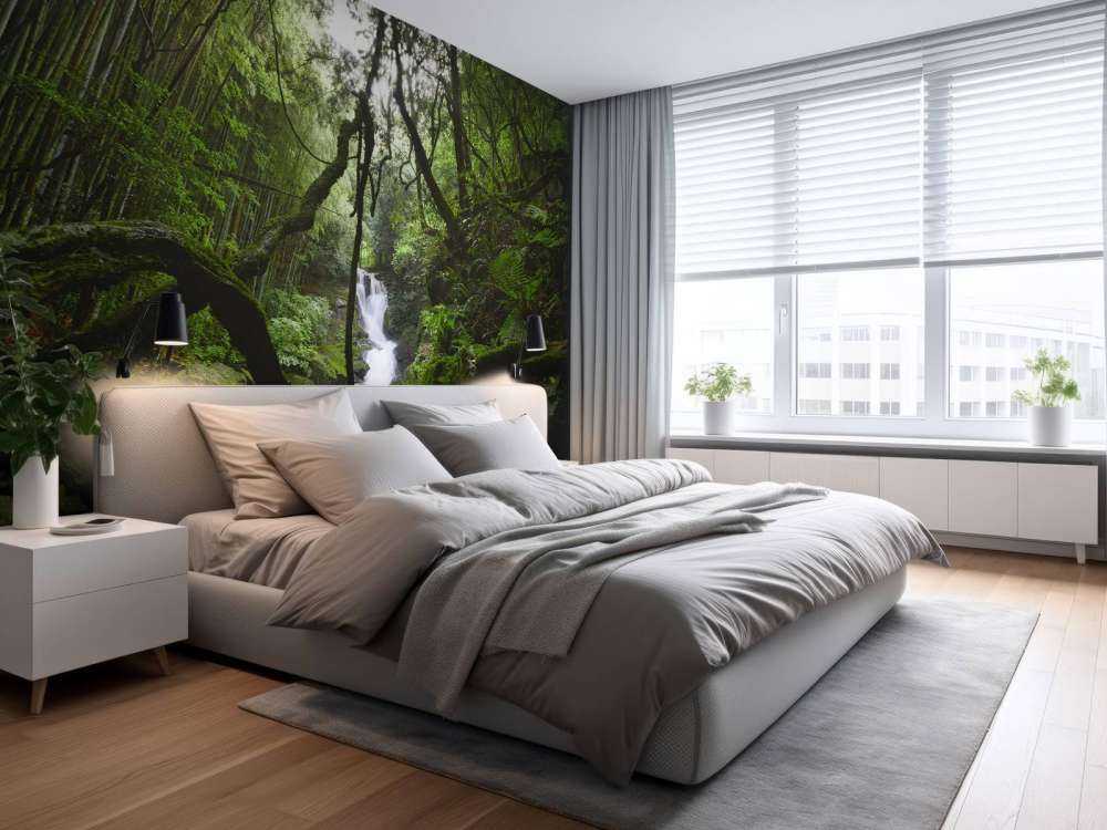 Wodospad otoczony drzewami