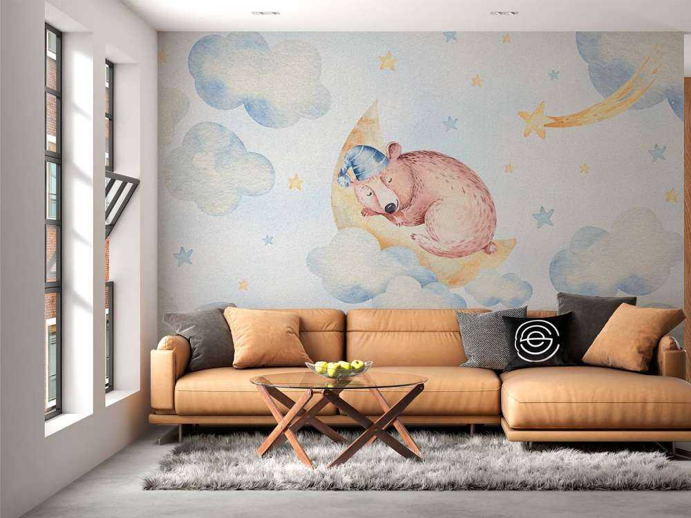 Śpiący niedźwiedź w chmurach