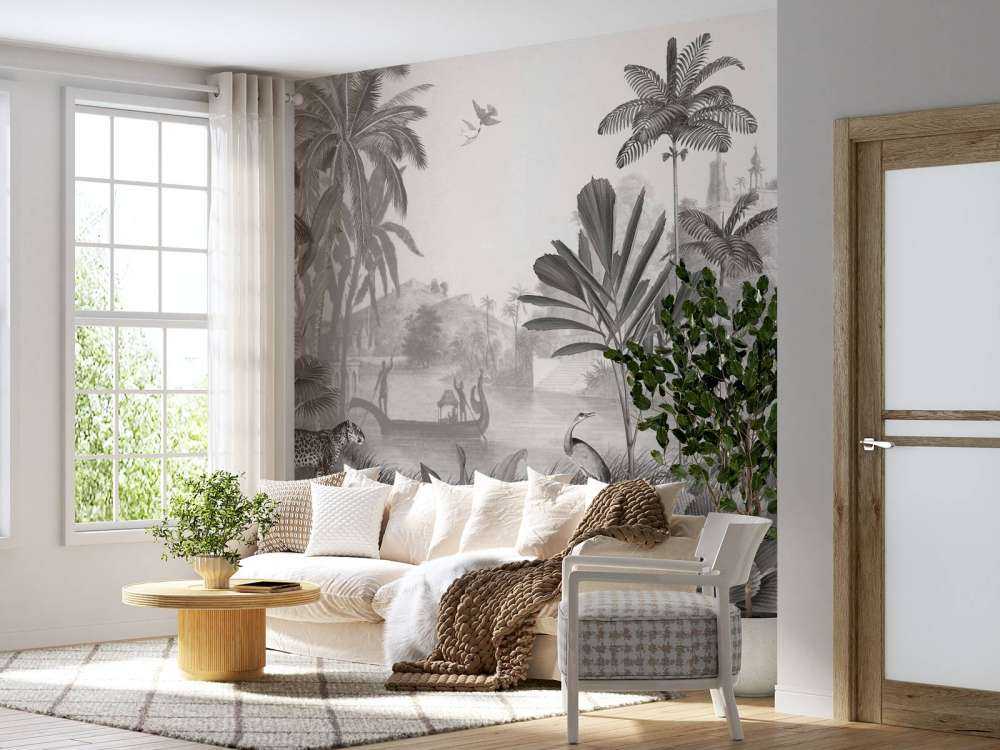 Leopard Landscape - Black and White