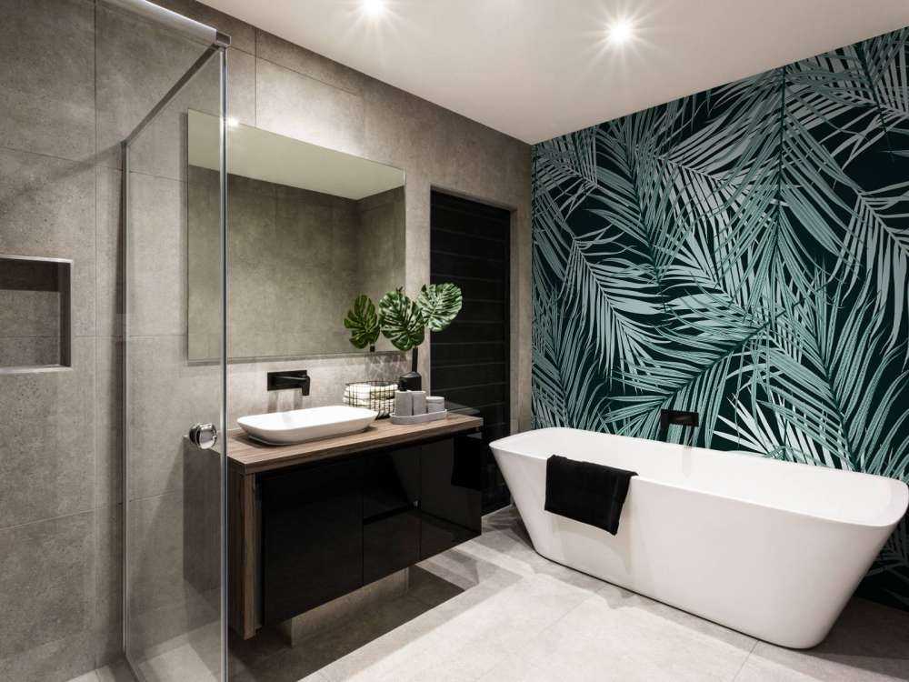 Tropikalne liście na czarnym tle