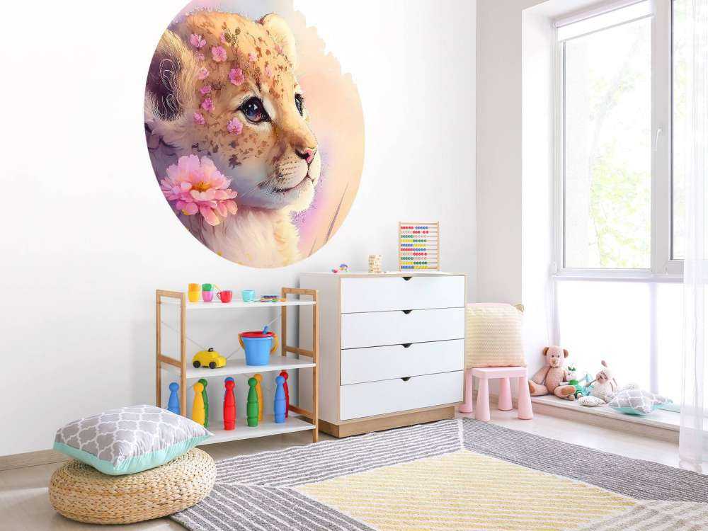 Dromerige szczeniak między kwiatami