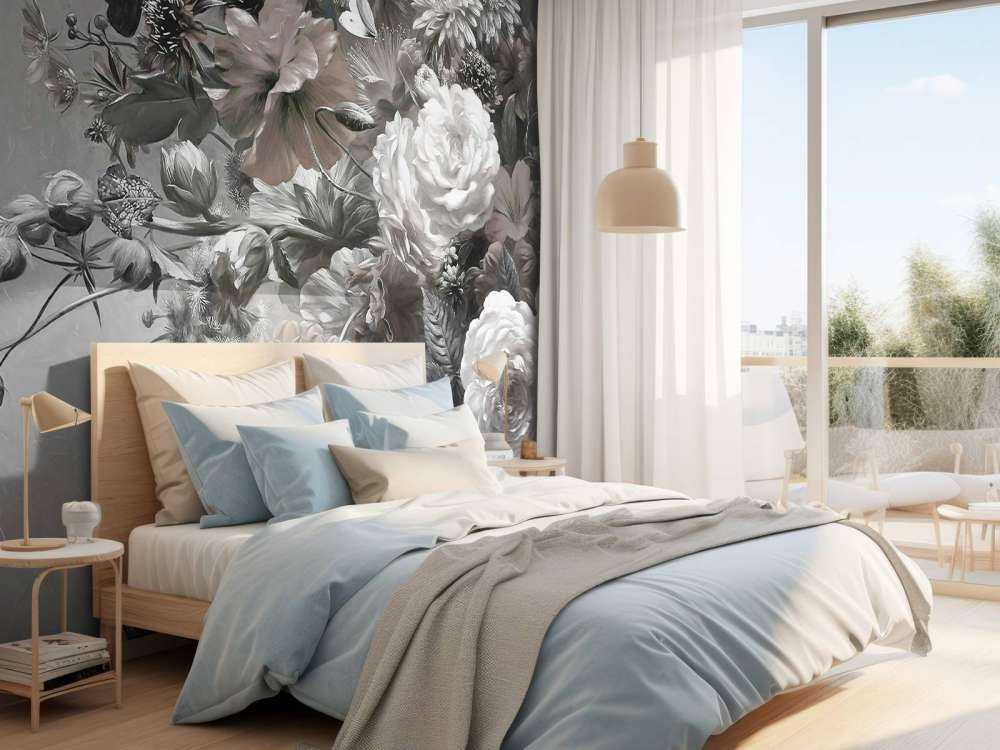 Duży bukiet z makami Sepia