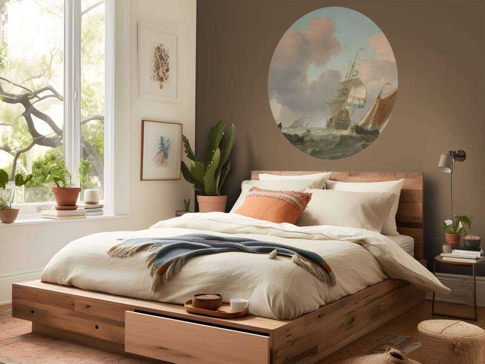 Skaliste morze ze statkami