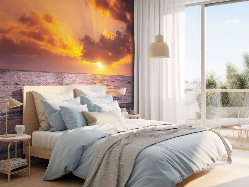 Piękny pomarańczowy zachód słońca