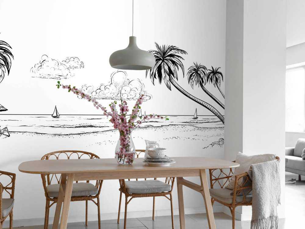 Plaża w czerni i bieli