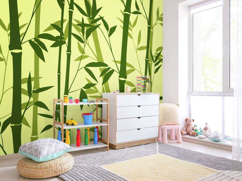 Ilustracja przedstawiająca las bambusowy