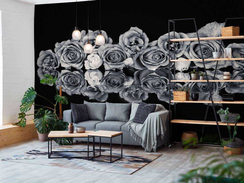 Bukiet róż czarny i biały