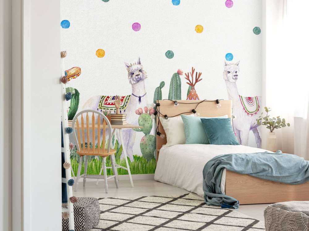 Alpaki między kaktusami