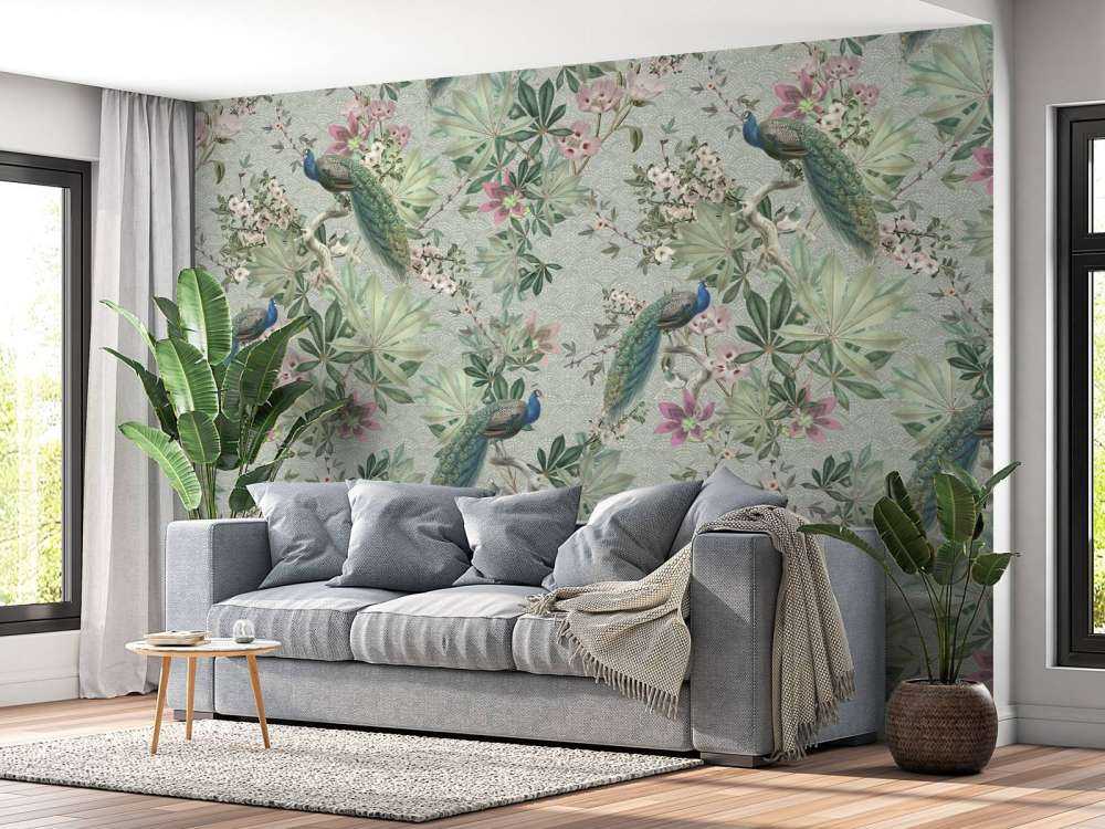 Pawie ogrodowe w stylu vintage - miętowa zieleń